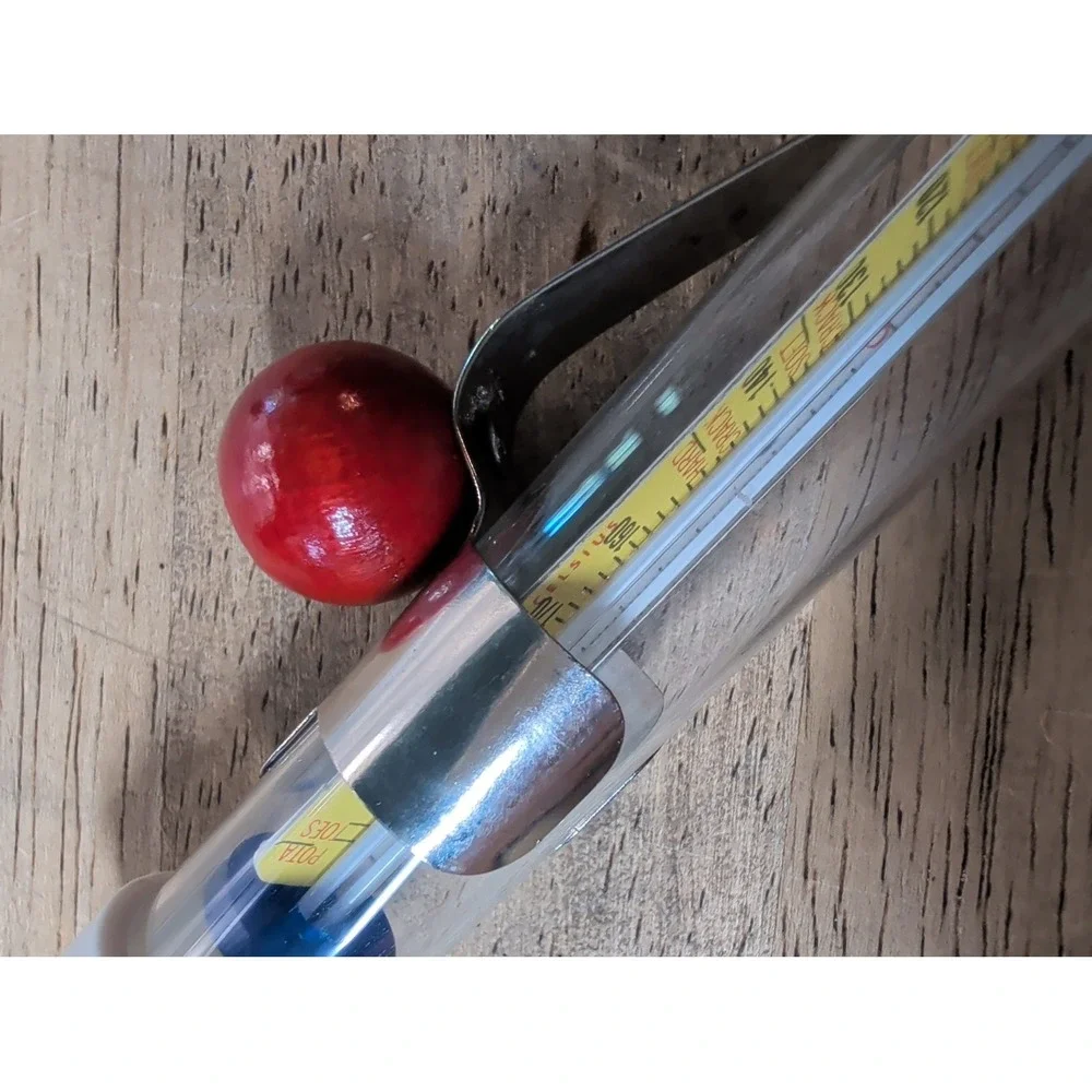 Vintage ACU-RITE Glass Deep‎ Frying Candy Jelly Thermometer Attached Pot Clip